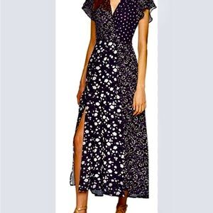 French Connection Navy and White Floral Maxi Dress